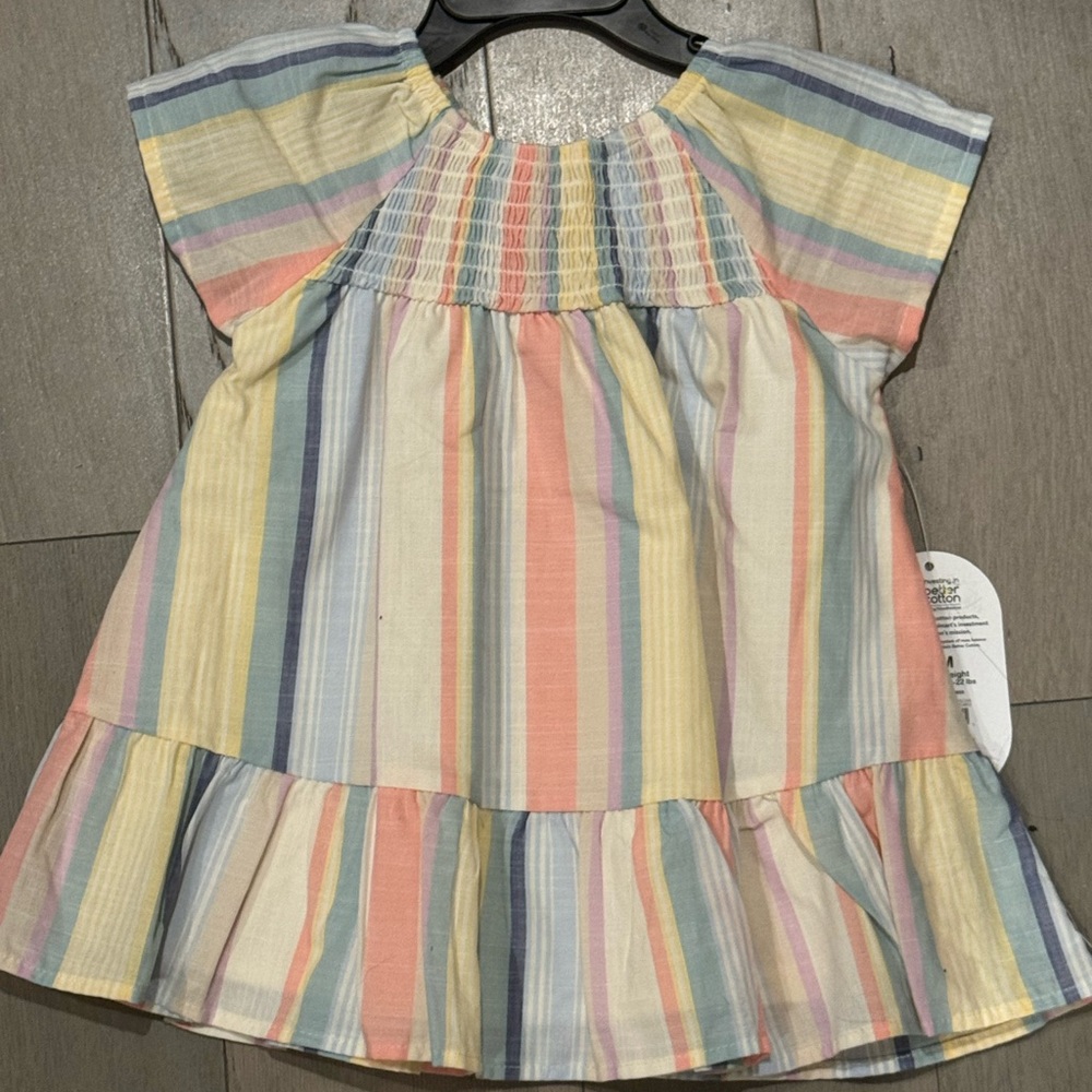 Wonder Nation Pastel Striped Baby Dress